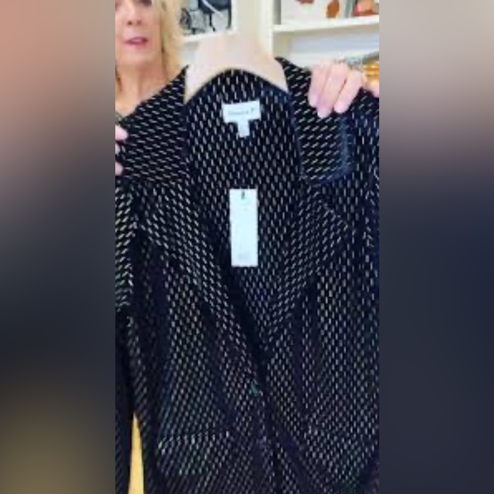 Veronica M Velvet Black and Gold Blazer